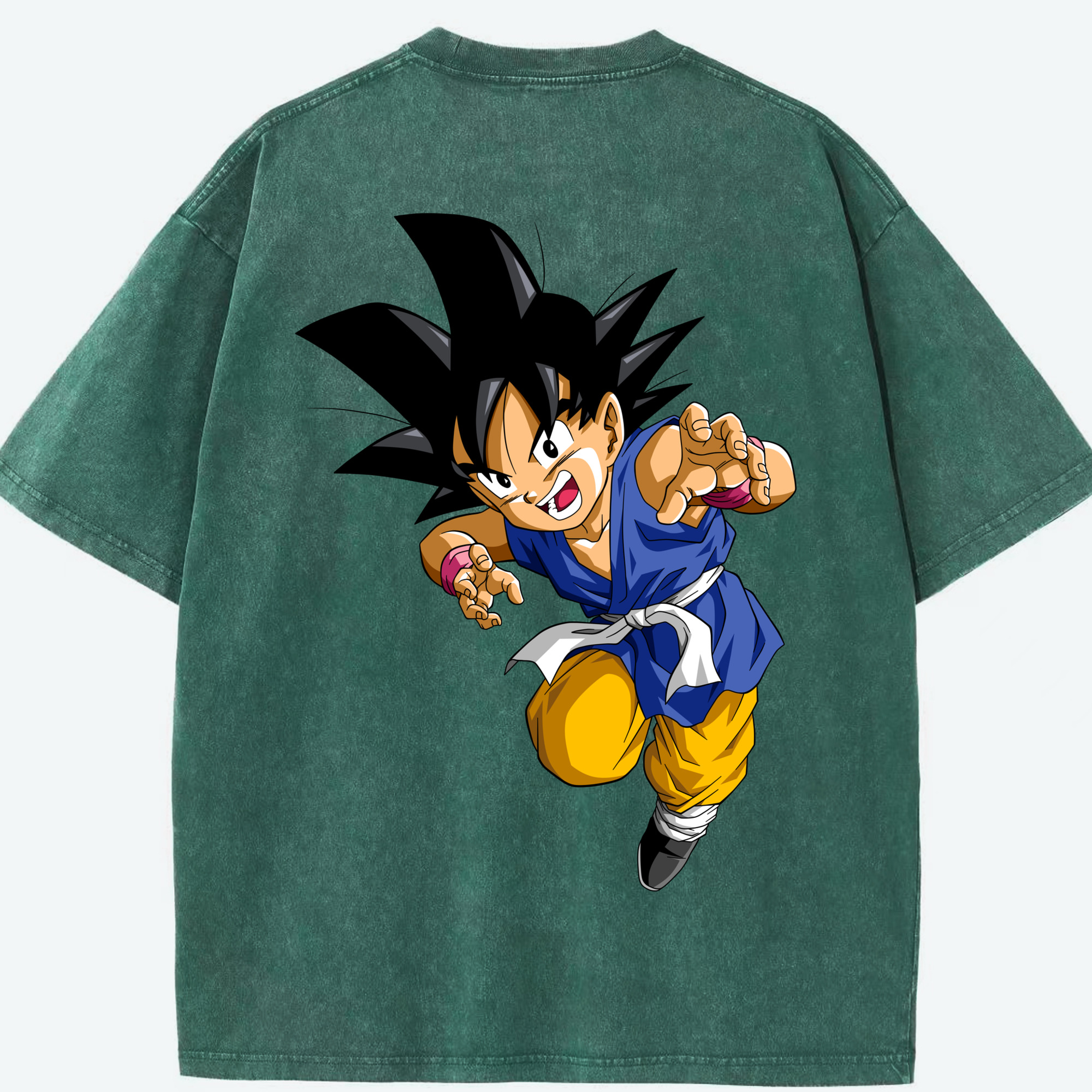 （画像用） ドラゴンボール 孫悟空（そん ごくう）Son Goku カカロット DRAGON BALL Kakarotto 綿100% ヴィンテージ風 半袖Tシャツ（背面プリント）
